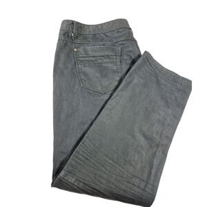 A Tiziano Black Jeans Men's Loose Hip Hop Baggy Leather Flap Pockets Size 48×33